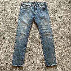 Levi’s medium wash selvedge denim, 510, skinny